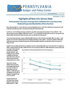 Census Data: PA’s Health Insurance Coverage Rates Still Below Pre ...